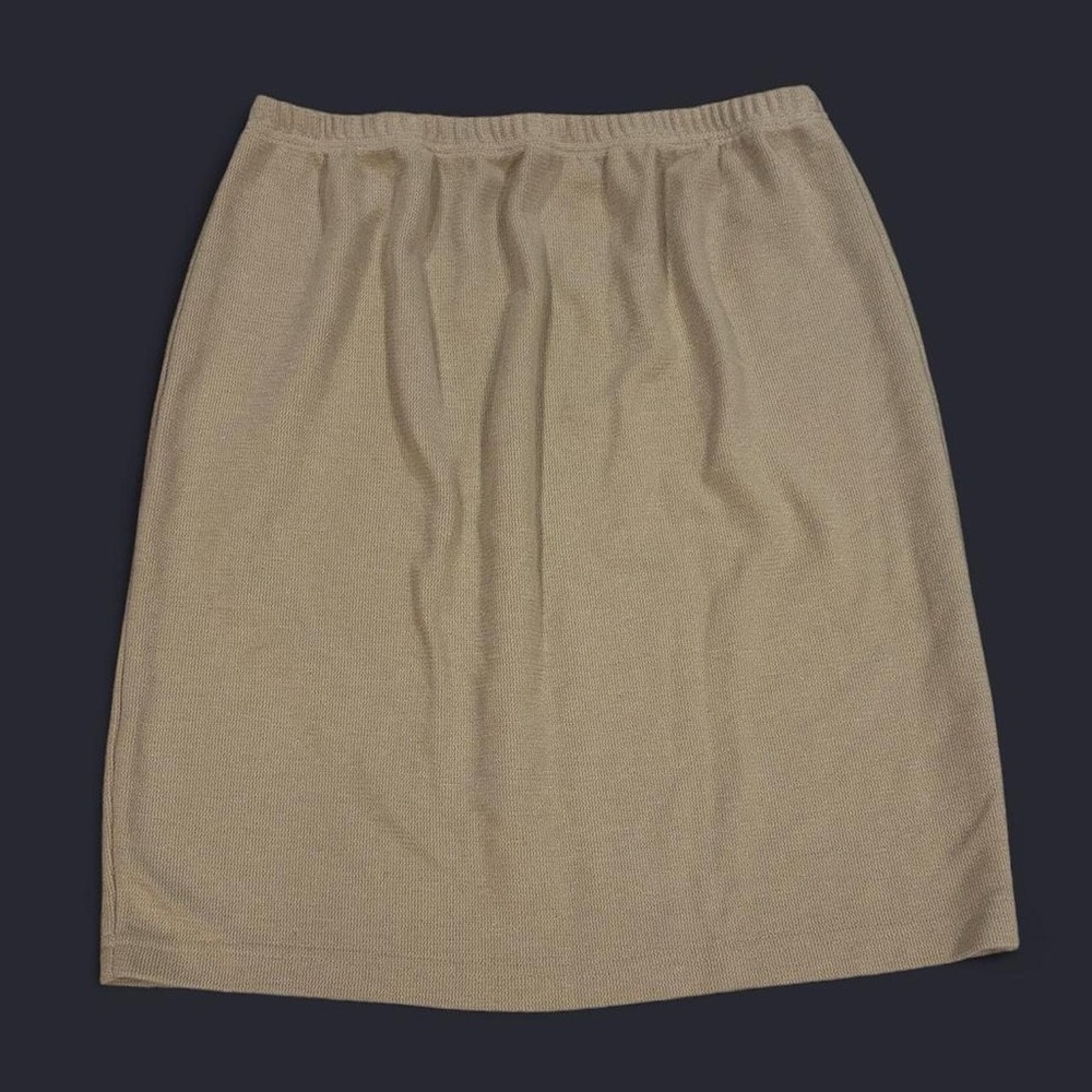 90’s Vintage Express Tricot Jersey Knit Skirt in Khaki